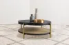Coaster Fine Furniture 706198 Arini - Round Coffee Table With Storage Shelf - Black