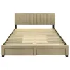 Coaster Fine Furniture 316010KE Wheatland - 4-Drawer Upholstered Eastern King Storage Bed - Light Brown