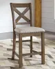 Ashley Furniture D631-124 Moriville - Upholstered Barstool (Set of 2) - Beige