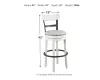 Ashley Furniture D546-530 Ashley Furniture D546-530 Valebeck - Tall UPH Swivel Barstool - White