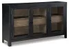Ashley Furniture A4000508 Lenston - Accent Cabinet with 3 Doors - Black / Gray