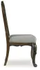 Ashley Furniture D947-01 Maylee - Dining Upholstered Side Chair (Set of 2) - Dark Brown