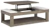 Ashley Furniture T854-9 Loyaska - Lift Top Cocktail Table - Grayish Brown / White