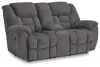Ashley Furniture 38104/88/94/25 Ashley Furniture 38104/88/94/25 Foreside - 3 Pc. - Reclining Sofa, Reclining Loveseat With Console, Rocker Recliner - Charcoal