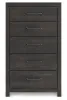 Ashley Furniture PCB2108-46 Hollivern - Five Drawer Chest - Dark Gray