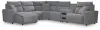 Ashley Furniture 65906S29 Ashley Furniture 65906S29 Modmax II - 6-Piece Power Reclining Sectional With LAF Press Back Power Chaise And Audio Console - Salt And Pepper