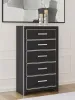 Ashley Furniture PCB3380-46 Ashley Furniture PCB3380-46 Zuraleus - Five Drawer Chest - Black