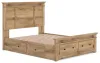 Ashley Furniture PCB1170B11 Ashley Furniture PCB1170B11 Makidern - Queen Panel Storage Bed With 2 Under Bed Storage Units And Storage Footboard - Tan