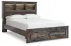 Ashley Furniture B211B23 Ashley Furniture B211B23 Drystan - Queen Bookcase Bed With 2 Storage Drawers - Brown / Beige