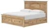 Ashley Furniture PCB1170B17 Ashley Furniture PCB1170B17 Makidern - King Panel Storage Bed With 2 Under Bed Storage Units And Storage Footboard - Tan