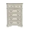 Liberty Furniture 244-BR-QUBDMCN Liberty Furniture 244-BR-QUBDMCN Magnolia Manor - 5 Piece Bedroom Set (Queen Upholstered Bed Wooden Footboard, Dresser & Mirror, Chest, Nightstand) - Antique White