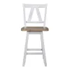Liberty Furniture 62WH-B250324 Liberty Furniture 62WH-B250324 Lindsey Farm - Counter Height Swivel Chair - Weathered White & Sandstone
