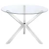 CoasterEveryday 120760 Vance - Round Glass Top Asterisk Dining Table - Chrome
