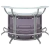 CoasterEssence 100135-S3 Dallas - 3 Piece Curved Freestanding Home Bar Cabinet - Silver