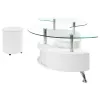 Coaster Fine Furniture 703400 Buckley - 3 Piece Coffee Table And Stools Set - White High Gloss