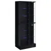 Coaster Fine Furniture 950398 Cabra - 4-Door LED Curio Display Cabinet - Black High Gloss
