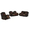 New Classic 22-7005-3PM New Classic 22-7005-3PM Nikko - Power P1 3 Piece Sofa & Loveseat & Recliner - Brown