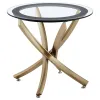 CoasterEveryday 707887 Brooke - Round Glass Top Side End Table Metal Base - Brass