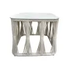 Intercon AX-TA-2020-WHT-C Intercon AX-TA-2020-WHT-C Alexa - Outdoor Seating Side Table With Stone Top - White