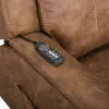 New Classic U5854-16P2-BRN Kyra - Auto Glider Recliner With Power Headrest & Footrest - Saddle