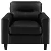 Coaster Fine Furniture 504666 Scotland - Faux Leather Upholstered Track Arm Chair - Black