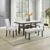 New Classic 40-D422-D4CB New Classic 40-D422-D4CB Carissa - Rectangle Dining Table With 4 Chairs & 1 Bench - White