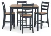 Ashley Furniture D399-223 Ashley Furniture D399-223 Gesthaven - Dining Room Counter Table Set (Set of 5) - Natural / Blue