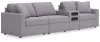 Ashley Furniture 92104S28 Ashley Furniture 92104S28 Modmax - 4-Piece Sectional With Audio System Console - Granite