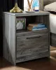 Ashley Furniture B221/31/35/58/56S/95/B100-14/91(2) Ashley Furniture B221/31/35/58/56S/95/B100-14/91(2) Baystorm - 8 Pc. - Dresser, Mirror, King Panel Bed with 2 Storage Drawers, 2 Nightstands - Gray
