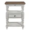 Liberty Furniture 652-BR62 Farmhouse Reimagined - 1 Drawer Nightstand - Antique White / Chestnut Tops