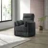 New Classic U5482-18-BLK Embrace - Swivel Accent Chair - Charcoal