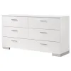 CoasterEssence 203503 Felicity - 6-Drawer Dresser - White High Gloss