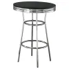 CoasterEveryday 2405 Retro - Round 1950's Bistro Pub Height Bar Table - Black