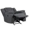 New Classic U2540-15-GRY Redondo - Glider Recliner With Heat And Massage - Dark Gray