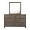 Liberty Furniture 104G-BR-DM Liberty Furniture 104G-BR-DM Twin Lakes - Dresser & Mirror - Gray