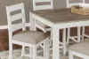 Ashley Furniture D394-423 Skempton - Counter Height Dining Table and Bar Stools (Set of 7) - White / Light Brown