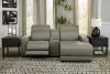 Ashley Furniture U94202S11 Correze - 3-Piece Power Reclining Sectional With RAF Back Chaise - Gray