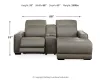 Ashley Furniture U94202S11 Correze - 3-Piece Power Reclining Sectional With RAF Back Chaise - Gray
