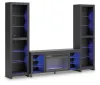 Ashley Furniture W2721W2 Cayberry - 3-Piece Entertainment Center With Electric Fireplace - Black