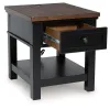 Ashley Furniture T664-3 Wildenauer - Rectangular End Table - Brown / Black