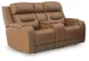 Ashley Furniture PCU1160018A Ashley Furniture PCU1160018A Knightington - Power Reclining Loveseat With Audio Console - Caramel