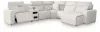 Ashley Furniture 65907S28 Ashley Furniture 65907S28 Modmax II - 6-Piece Power Reclining Sectional With RAF Press Back Power Chaise And Audio Console - Stone