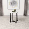 Coaster Fine Furniture 707697 Tobin - Square Marble Top End Table - White And Black