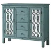 CoasterEveryday 950736 Rue - 4-Drawer Wood Trellis Accent Storage Cabinet - Blue
