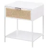 Coaster Fine Furniture 930236 Amherst - 1-Drawer Radio Weave Rattan Metal Side Table - White