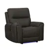 New Classic U5853-16P2-SBL Gaia - Auto Glider Recliner With Power Headrest & Footrest - Sable