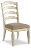 Ashley Furniture D743-01 Realyn - Dining UPH Side Chair (Set of 2) - Ladderback - Chipped White