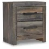 Ashley Furniture B211-92 Drystan - Two Drawer Night Stand - Brown / Beige