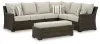 Ashley Furniture P465-822 Brook Ranch - Sofa Sectional, Bench With Cushion (Set of 3) - Brown