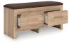 Ashley Furniture PCB1360-09 Kinlanni - Bedroom Upholstered Storage Bench - Tan / Brown